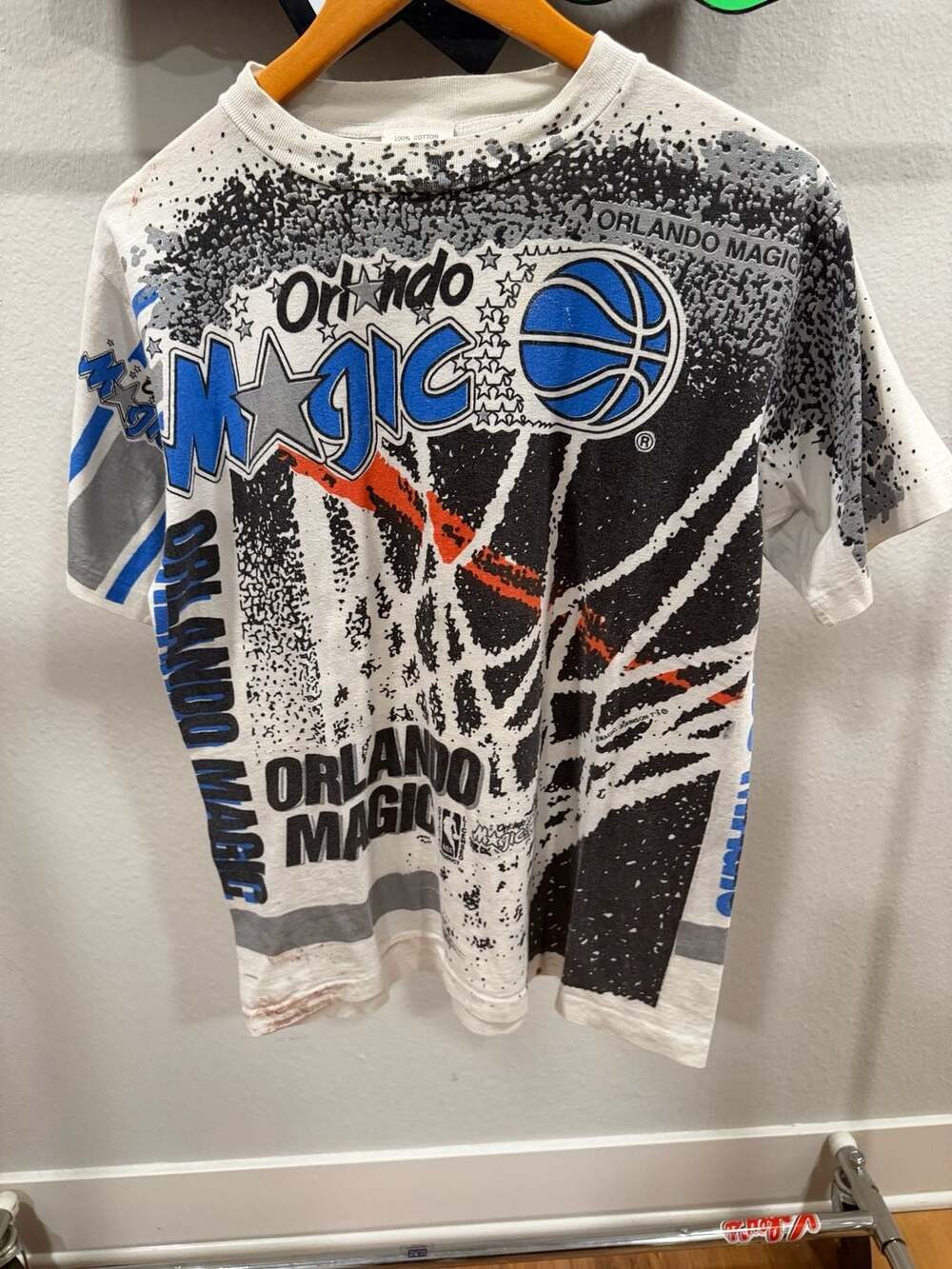 Vintage 90s NBA Orlando Magic AOP Graphic T-Shirt by Magic Johnson T's Kids XL